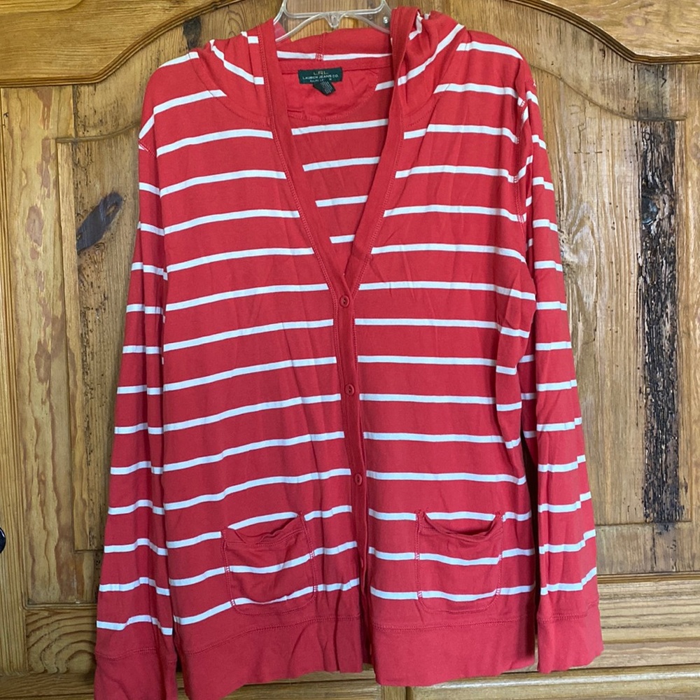 Ralph Lauren hooded button down top